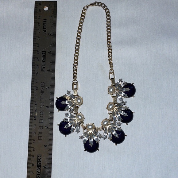 Estate jewelry rhinestone and pearl necklace - Picture 8 of 12